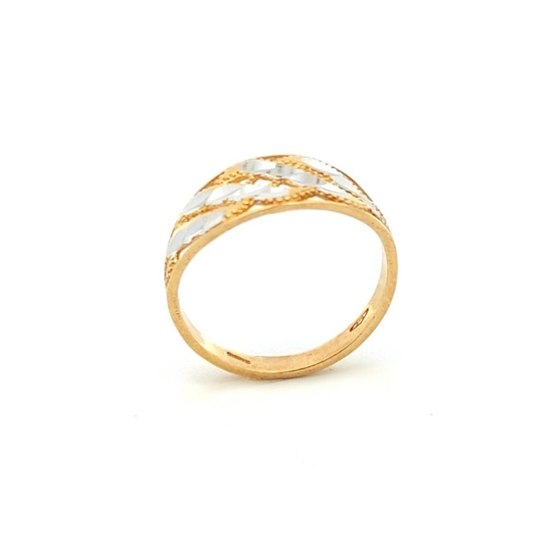 Anello Donna Oro 9kt Strisce Oro Bianco 2 Anello Donna Oro 9kt Strisce Oro Bianco