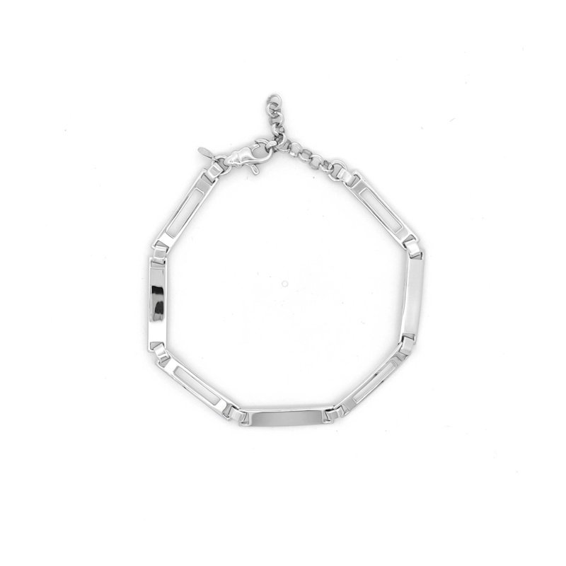 Bracciale Uomo Argento Piastrine Forate 2 Bracciale Uomo Argento Piastrine Forate