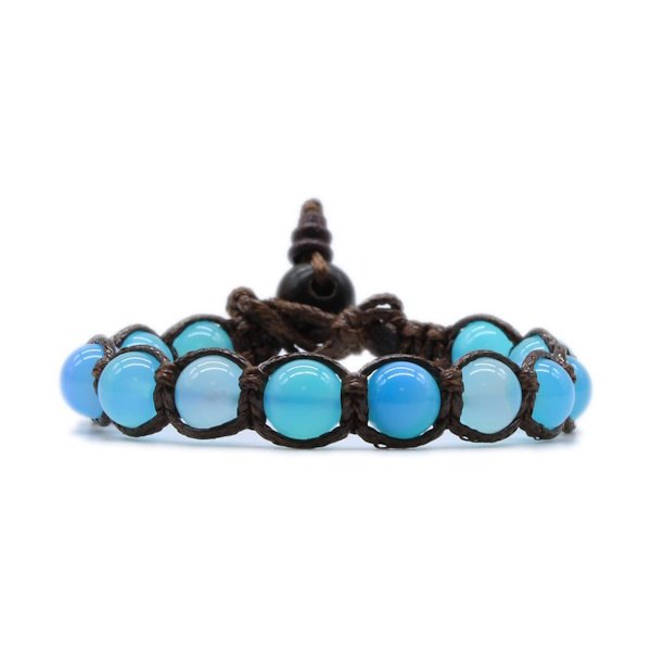 Bracciale Kenshò Agata Azzurra - 8 mm 1 Bracciale Kenshò Agata Azzurra - 8 mm