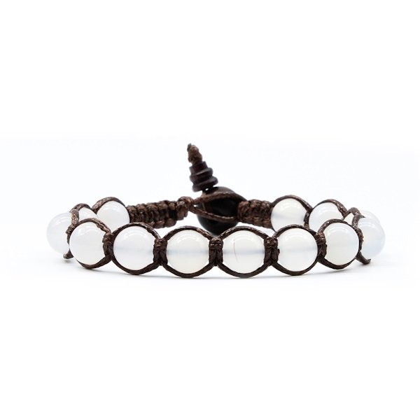 Bracciale Kenshò Agata Bianca - 6 mm 1 Bracciale Kenshò Agata Bianca - 6 mm