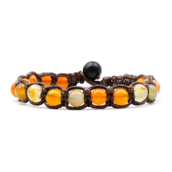 Bracciale Kenshò Agata Gialla Striata - 8 mm 1 Bracciale Kenshò Agata Gialla Striata - 8 mm