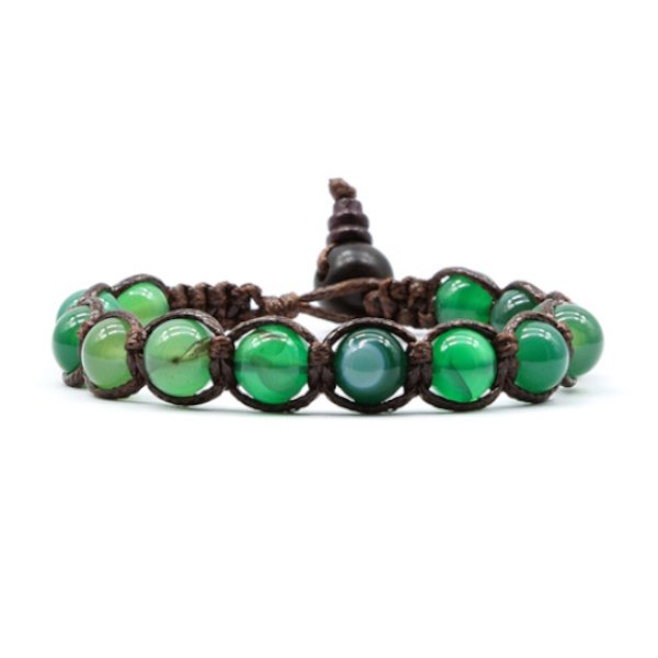 Bracciale Kenshò Agata Verde Striata - 8 mm 1 Bracciale Kenshò Agata Verde Striata - 8 mm