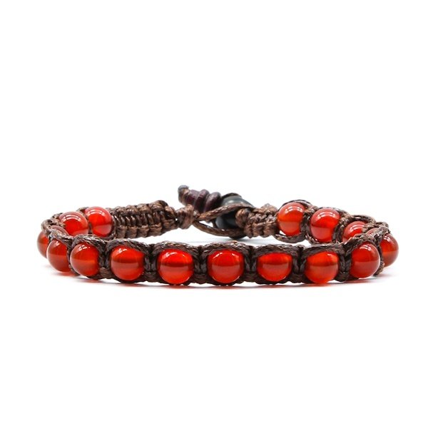 Bracciale Kenshò Agata Rosso Scuro - 6 mm 1 Bracciale Kenshò Agata Rosso Scuro - 6 mm