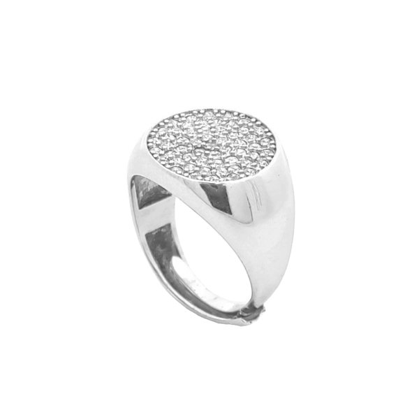 Anello Donna Argento Piatto con Zirconi 1 Anello Donna Argento Piatto con Zirconi