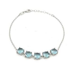 Bracciale Donna Argento Pietre Azzurre