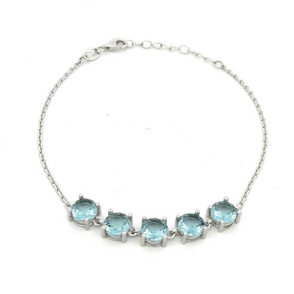 Bracciale Donna Argento Pietre Azzurre 1 Bracciale Donna Argento Pietre Azzurre
