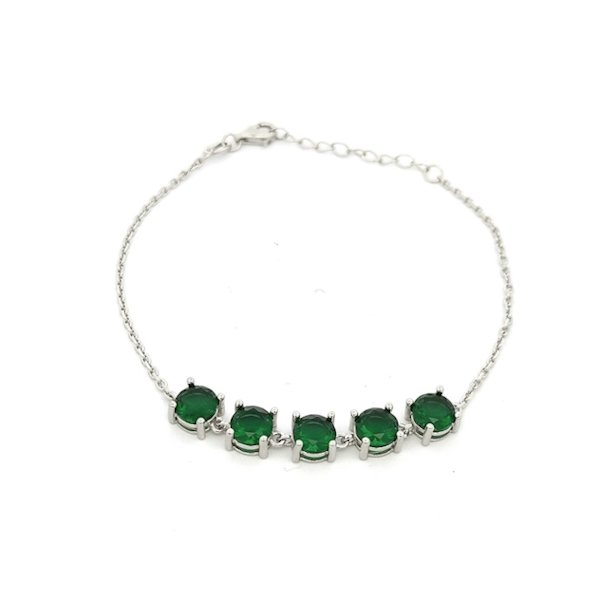 Bracciale Donna Argento Pietre Verdi 1 Bracciale Donna Argento Pietre Verdi