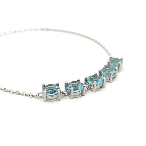Bracciale Donna Argento Pietre Azzurre 2 Bracciale Donna Argento Pietre Azzurre