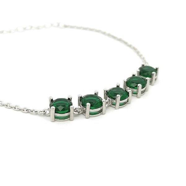 Bracciale Donna Argento Pietre Verdi 2 Bracciale Donna Argento Pietre Verdi