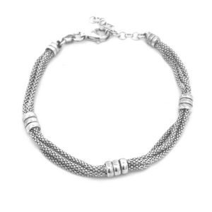 Bracciale Donna Argento Quattro Fili Maglia Milano