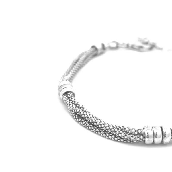 Bracciale Donna Argento Quattro Fili Maglia Milano 2 Bracciale Donna Argento Quattro Fili Maglia Milano