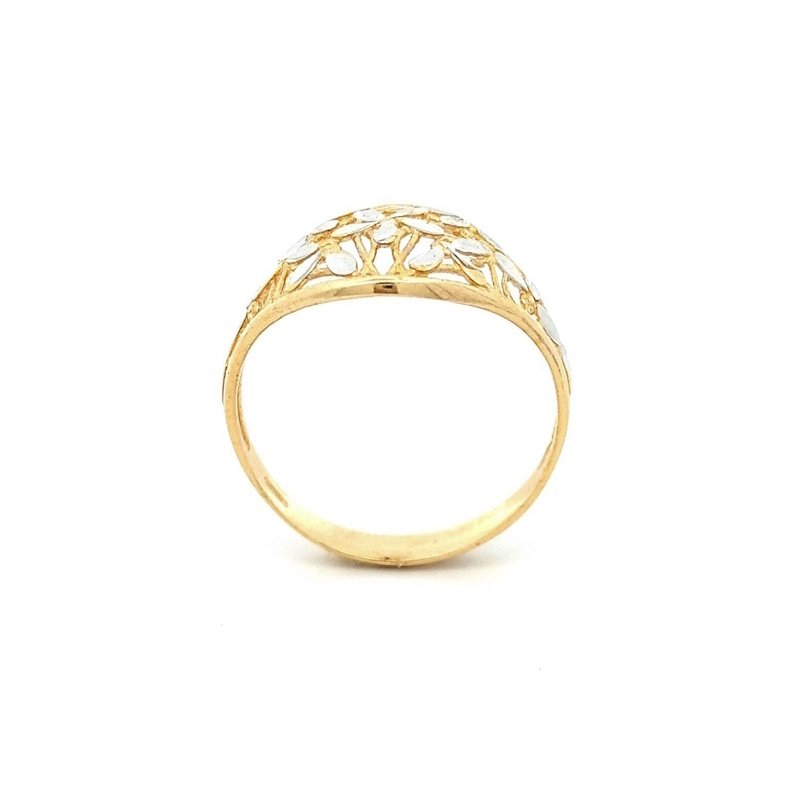 Anello Donna Oro 9kt Fiori Bicolor 2 Anello Donna Oro 9kt Fiori Bicolor