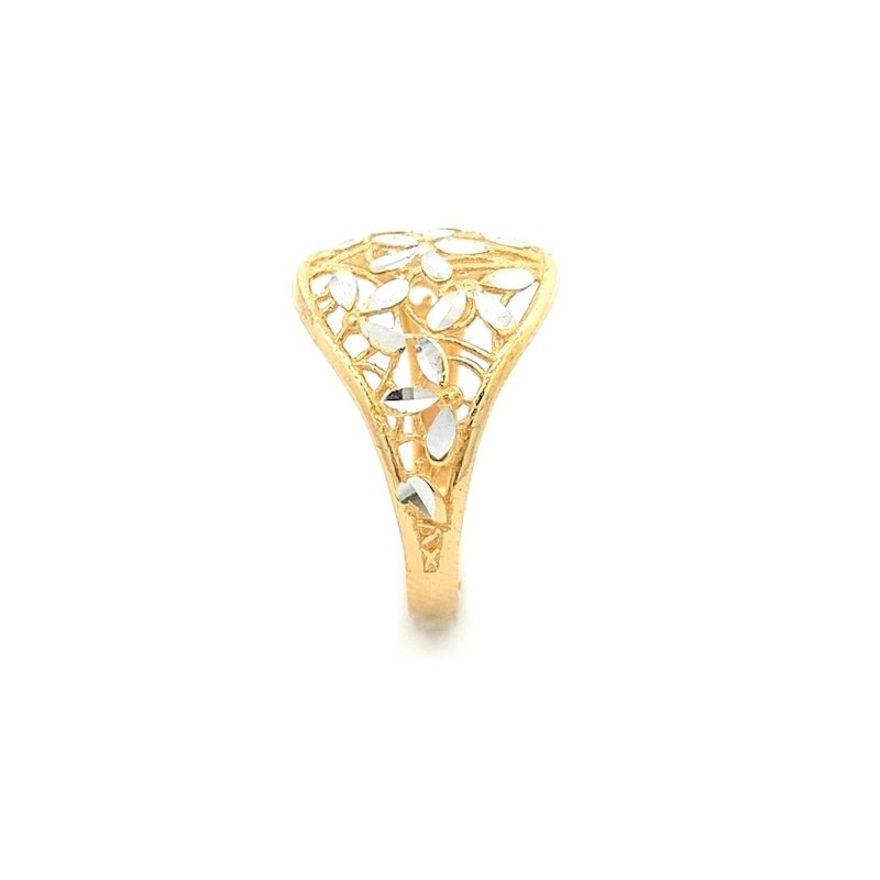 Anello Donna Oro 9kt Fiori Bicolor 3 Anello Donna Oro 9kt Fiori Bicolor