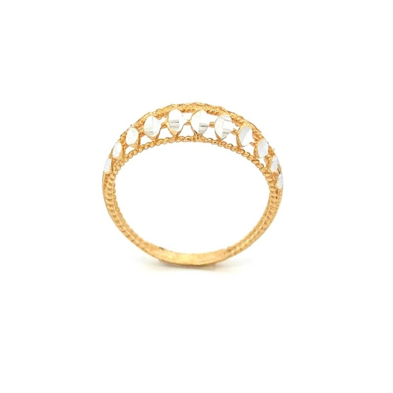 Anello Donna Oro 9kt Fascia Bicolor Diamantata 2 Anello Donna Oro 9kt Fascia Bicolor Diamantata