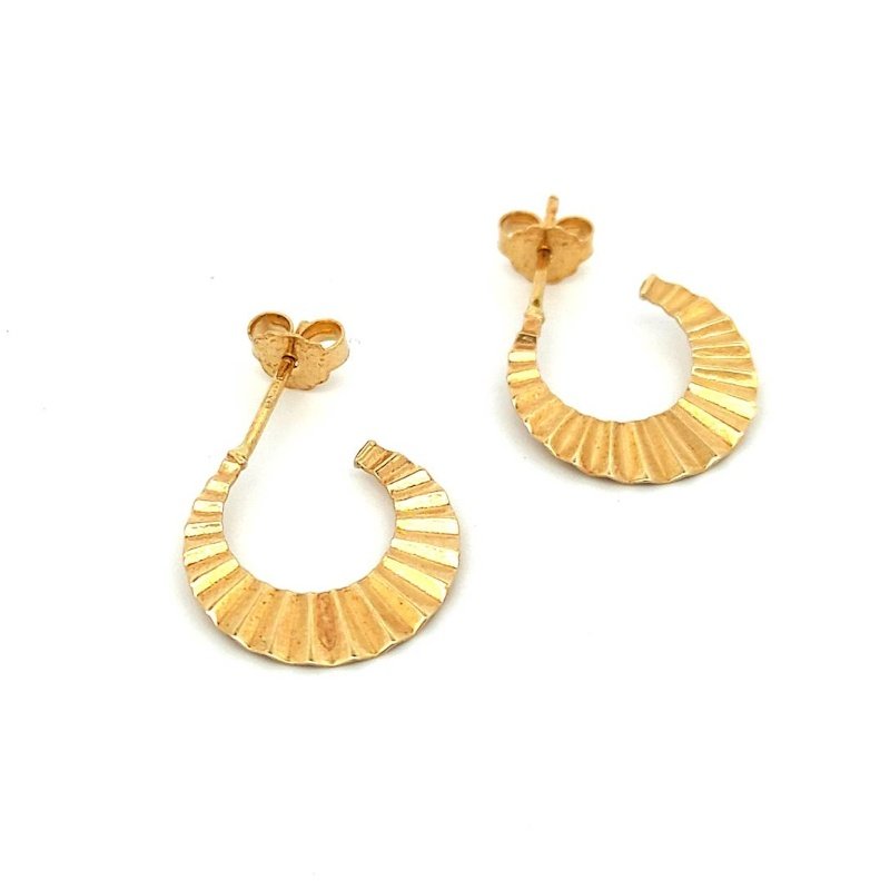 Orecchini Oro Semicerchi Martellati 2 Orecchini Oro Semicerchi Martellati