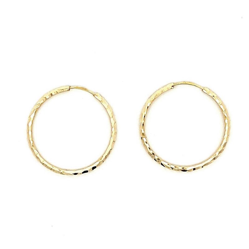 Orecchini Oro Cerchietti Martellati - è 2,5cm 1 Orecchini Oro Cerchietti Martellati - Ø 2,5cm
