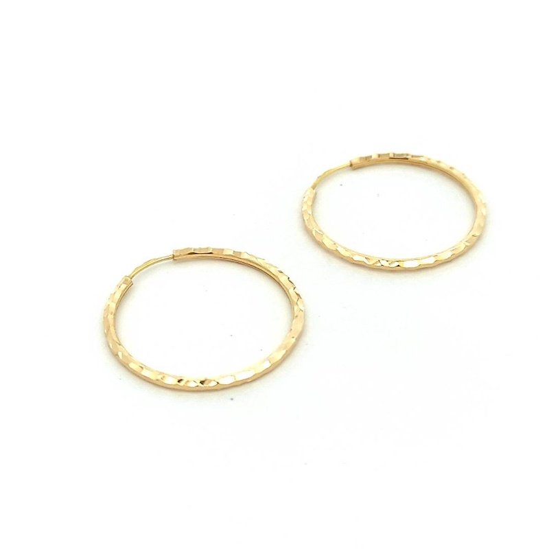 Orecchini Oro Cerchietti Martellati - è 2,5cm 2 Orecchini Oro Cerchietti Martellati - Ø 2,5cm