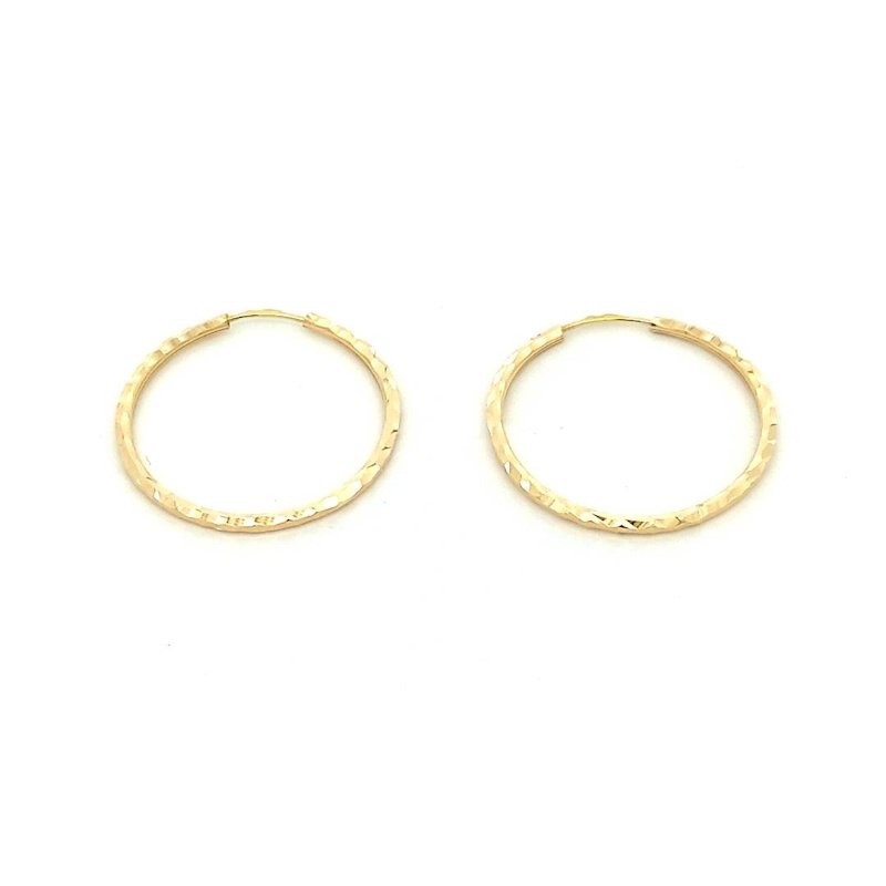 Orecchini Oro Cerchietti Martellati - è 2,5cm 3 Orecchini Oro Cerchietti Martellati - Ø 2,5cm