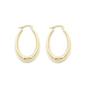 Orecchini Oro 9kt Ovale Bombato