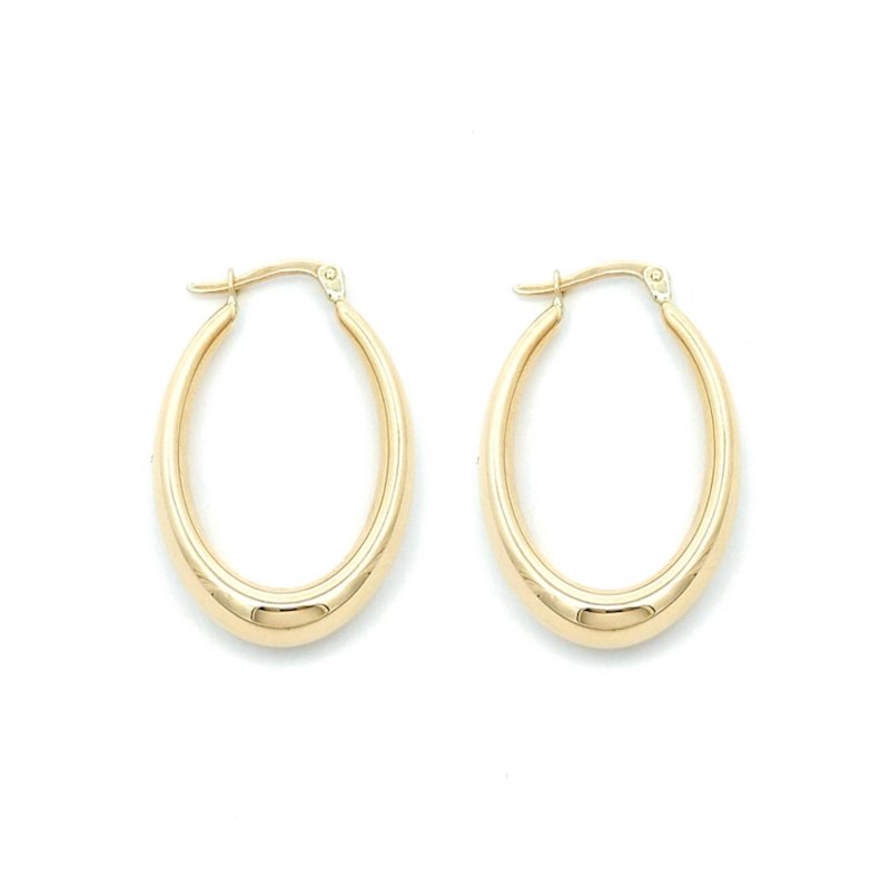 Orecchini Oro 9kt Ovale Bombato 1 Orecchini Oro 9kt Ovale Bombato