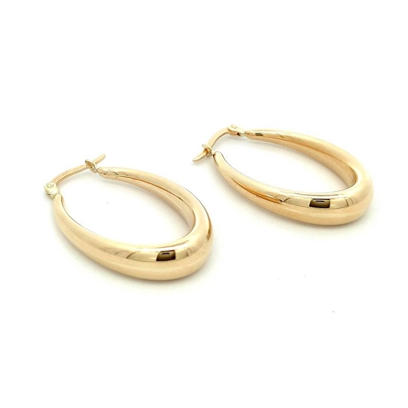 Orecchini Oro 9kt Ovale Bombato 2 Orecchini Oro 9kt Ovale Bombato
