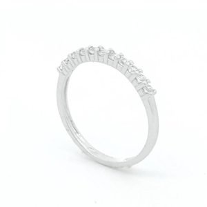 Anello Donna Oro Bianco 9kt Fedina Zirconi