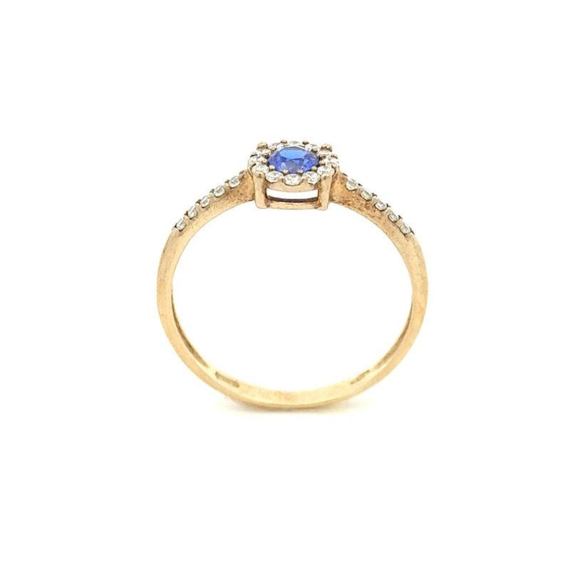 Anello Donna Oro 9kt Zircone Blu 2 Anello Donna Oro 9kt Zircone Blu