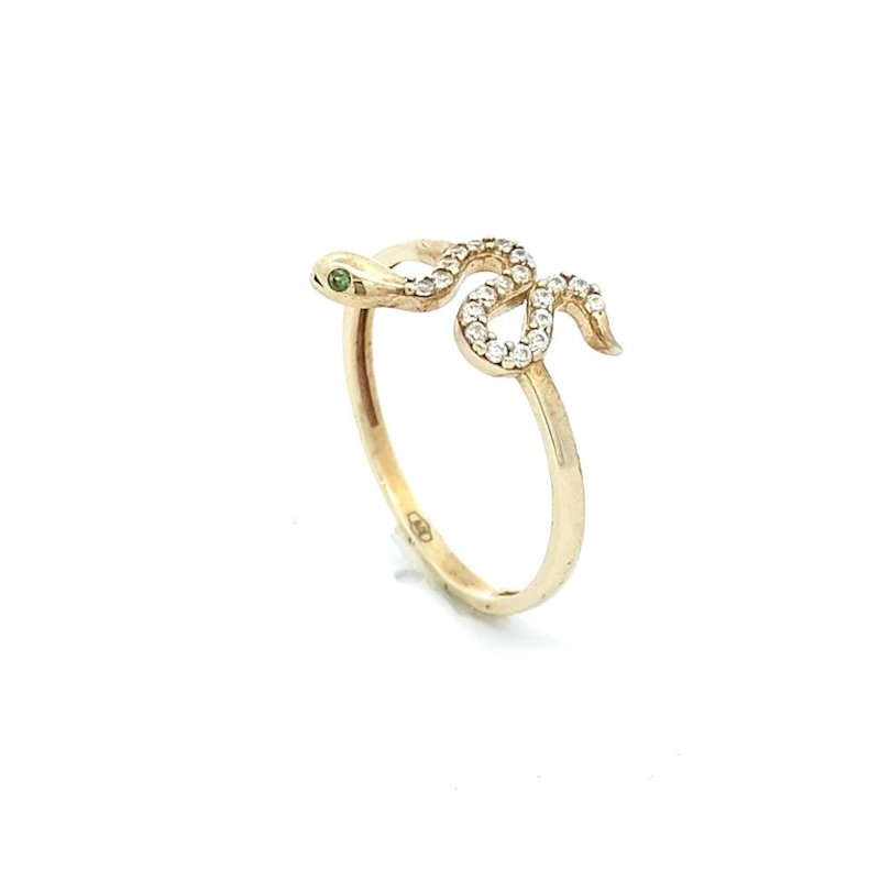 Anello Donna Oro 9kt Serpente Zirconi 1 Anello Donna Oro 9kt Serpente Zirconi