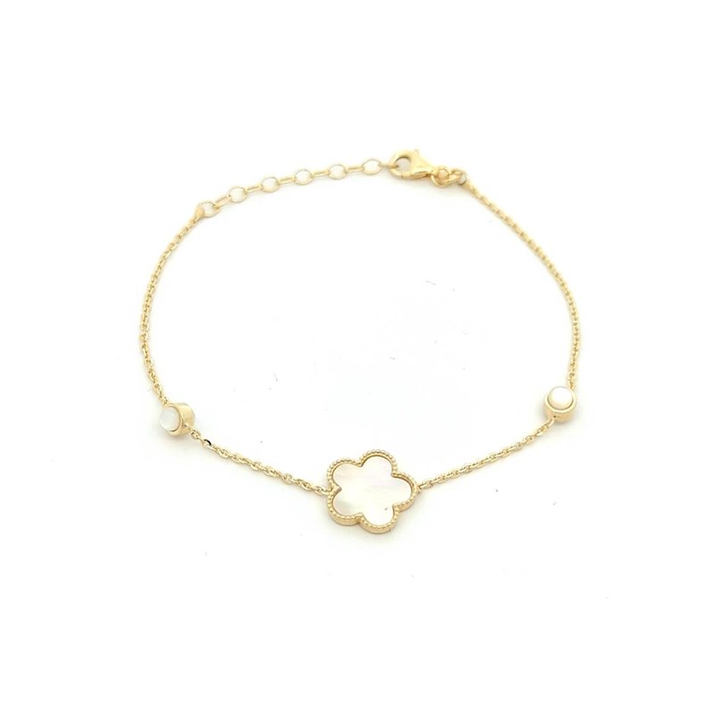 Bracciale Donna Oro Giallo 9kt Fiore Madreperla 1 Bracciale Donna Oro Giallo 9kt Fiore Madreperla