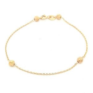 Bracciale Donna Oro Giallo 9kt Quattro Pallini Diamantati