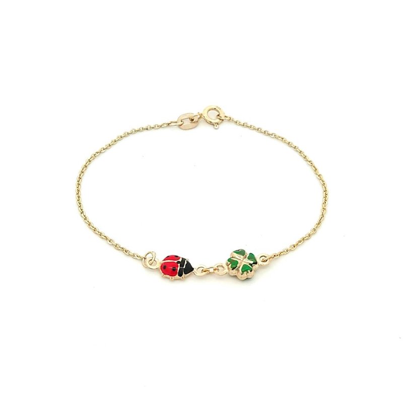 Bracciale Donna/Bambina Oro Giallo 9kt Portafortuna 1 Bracciale Donna/Bambina Oro Giallo 9kt Portafortuna