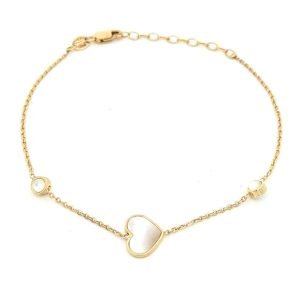 Bracciale Donna Oro Giallo 9kt Cuore Madreperla