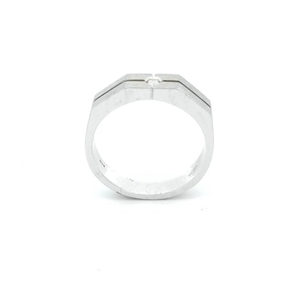 Anello Uomo Oro Bianco 18kt Design Zircone 2 Anello Uomo Oro Bianco 18kt Design Zircone