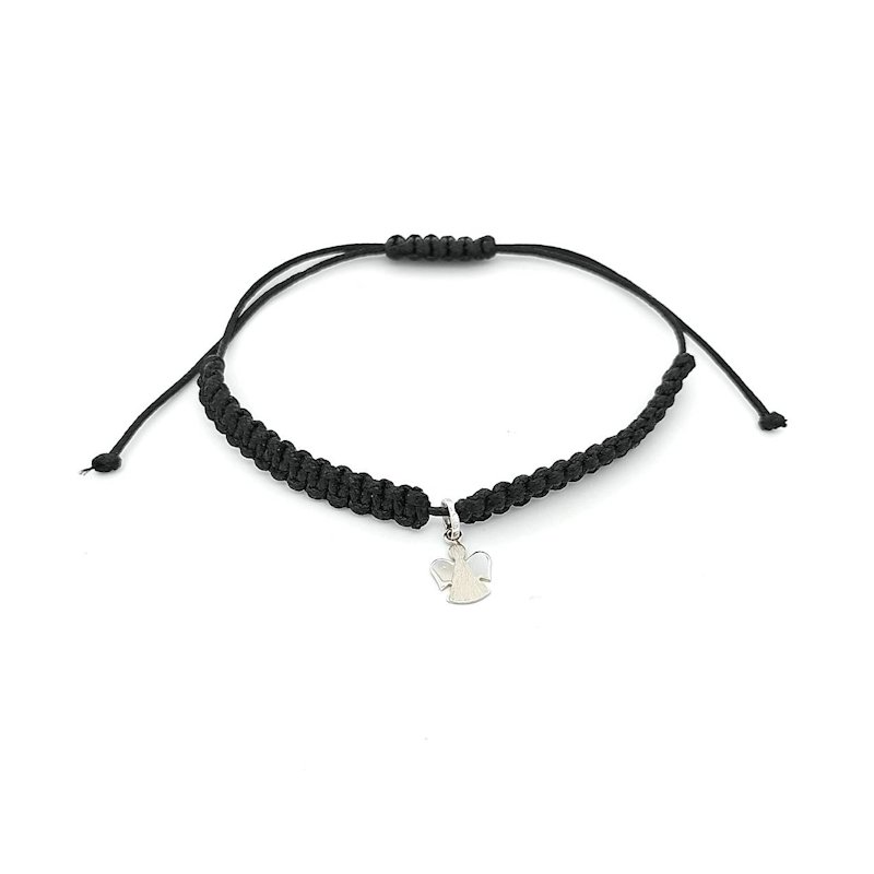 Bracciale Donna Oro Bianco Cordino Nero 3 Bracciale Donna Oro Bianco Cordino Nero