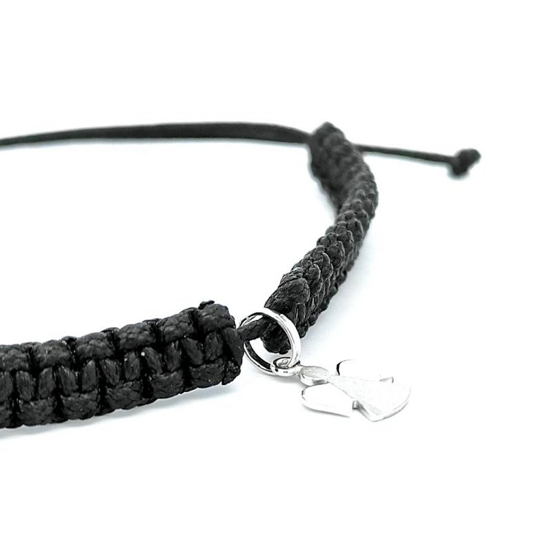 Bracciale Donna Oro Bianco Cordino Nero 2 Bracciale Donna Oro Bianco Cordino Nero