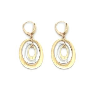Orecchini Oro 9Kt Cerchi Concentrici Bicolor