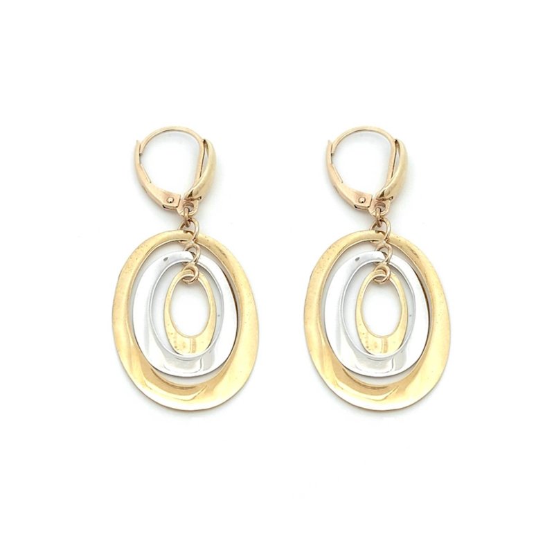 Orecchini Oro 9Kt Cerchi Concentrici Bicolor 1 Orecchini Oro 9Kt Cerchi Concentrici Bicolor