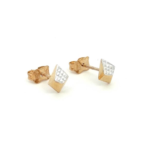 Orecchini Oro 9Kt Rombi Bicolor 1 Orecchini Oro 9Kt Rombi Bicolor