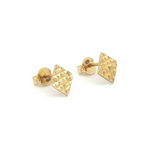 Orecchini Oro 9Kt Rombi Martellati 1 Orecchini Oro 9Kt Rombi Martellati