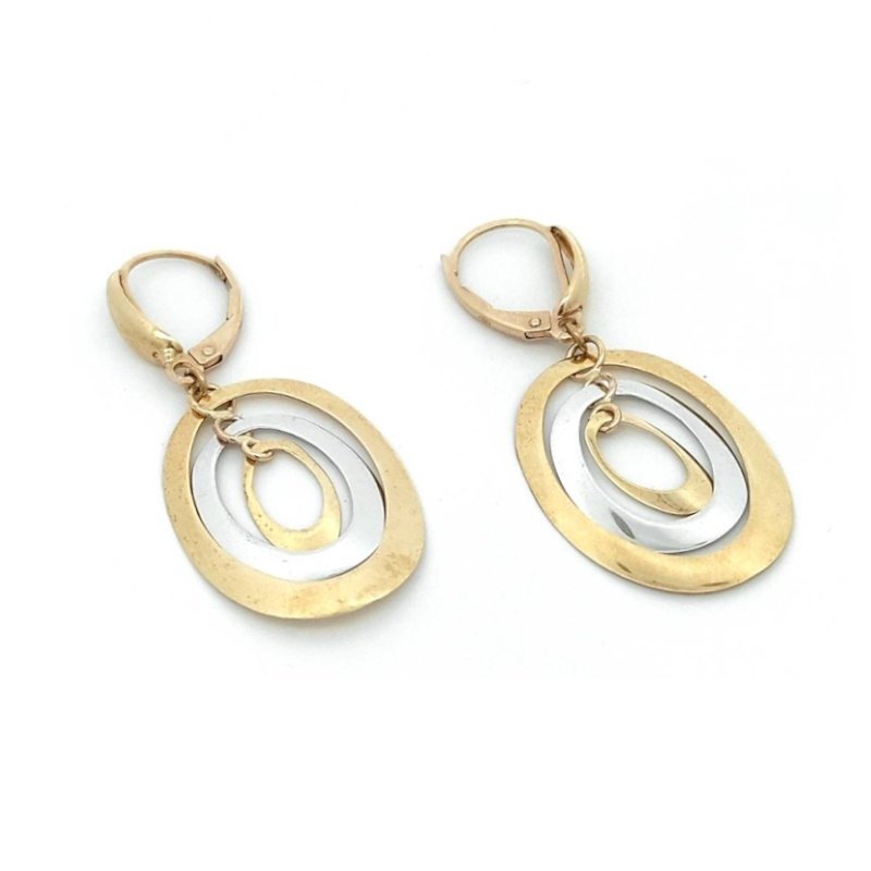 Orecchini Oro 9Kt Cerchi Concentrici Bicolor 2 Orecchini Oro 9Kt Cerchi Concentrici Bicolor