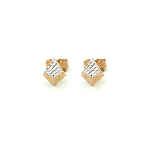 Orecchini Oro 9Kt Rombi Bicolor 2 Orecchini Oro 9Kt Rombi Bicolor
