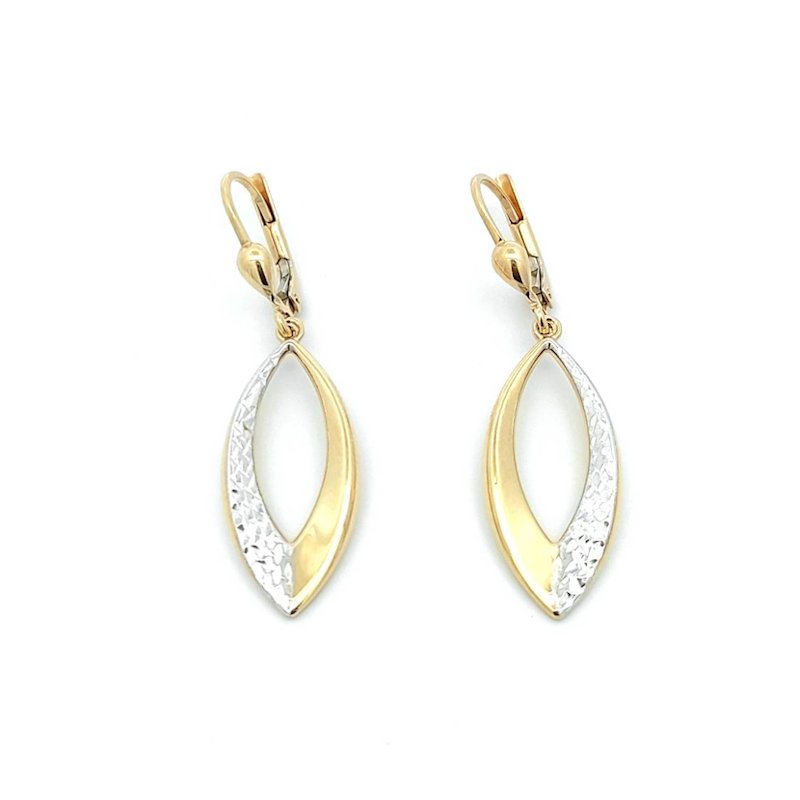 Orecchini Oro Ovale Schiacciato Bicolor 1 Orecchini Oro Ovale Schiacciato Bicolor
