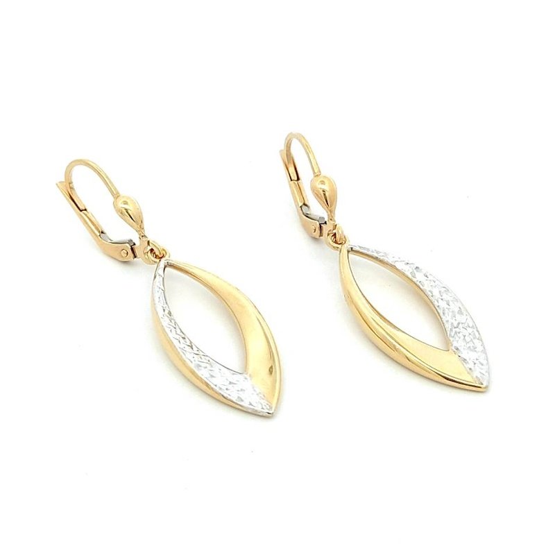 Orecchini Oro Ovale Schiacciato Bicolor 2 Orecchini Oro Ovale Schiacciato Bicolor