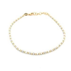 Bracciale Uomo Oro 18kt Pallini e Cubi Bicolor