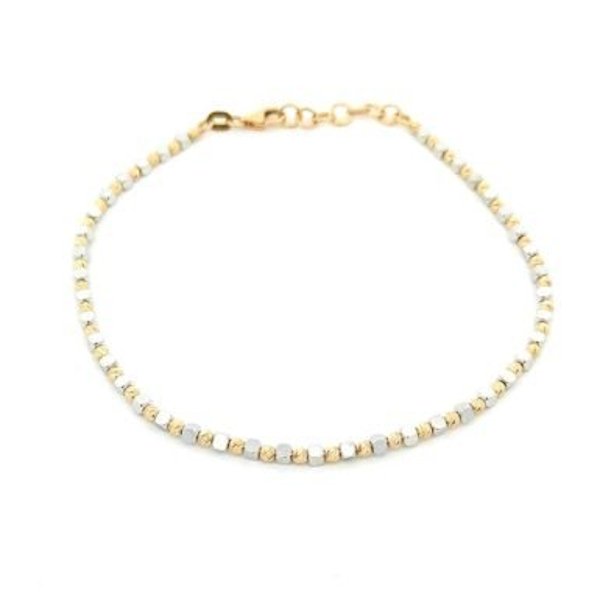 Bracciale Uomo Oro 18kt Pallini e Cubi Bicolor 1 Bracciale Uomo Oro 18kt Pallini e Cubi Bicolor