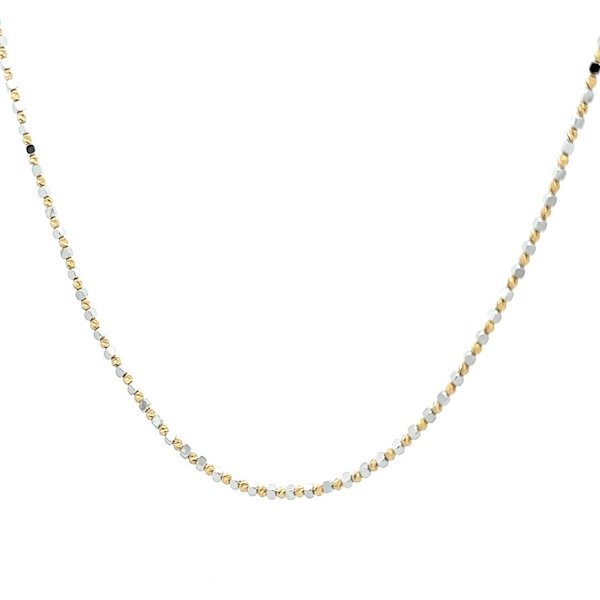Catena Uomo Oro 18kt Pallini e Cubi Bicolor 1 Catena Uomo Oro 18kt Pallini e Cubi Bicolor