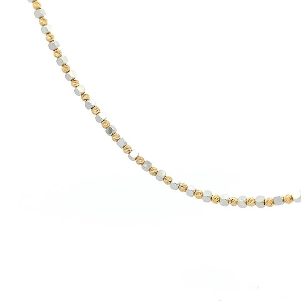 Catena Uomo Oro 18kt Pallini e Cubi Bicolor 2 Catena Uomo Oro 18kt Pallini e Cubi Bicolor