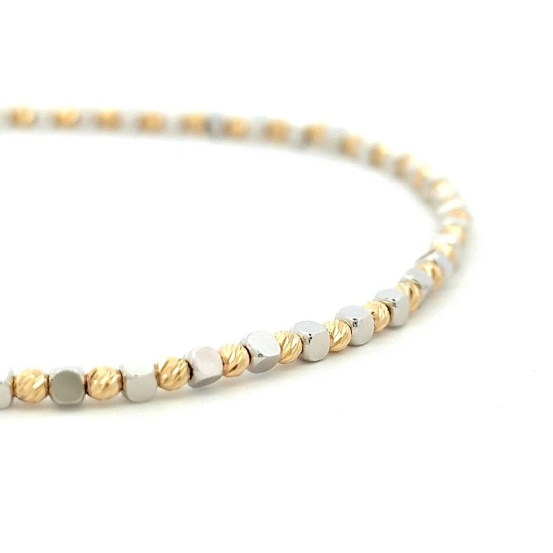 Bracciale Uomo Oro 18kt Pallini e Cubi Bicolor 2 Bracciale Uomo Oro 18kt Pallini e Cubi Bicolor