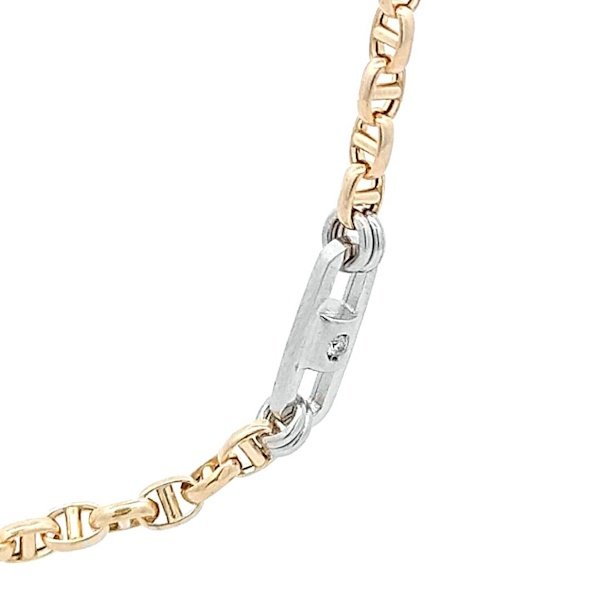 Catena Uomo Oro 18kt Marinara Inserto Diamante 2 Catena Uomo Oro 18kt Marinara Inserto Diamante