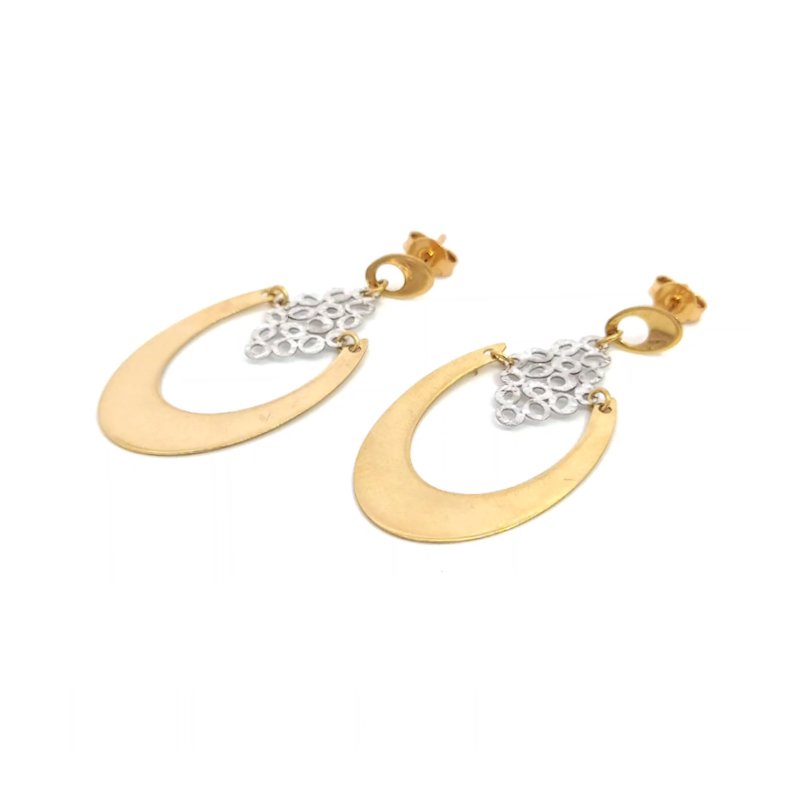 Orecchini Oro 9Kt Mezzaluna Bicolor 1 Orecchini Oro 9Kt Mezzaluna Bicolor